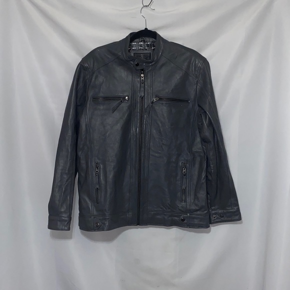 EAST INDIA LEATHER CO WO SIZE XL GRAY Leather Jacket with Zipper Details EUC - Picture 7 of 11